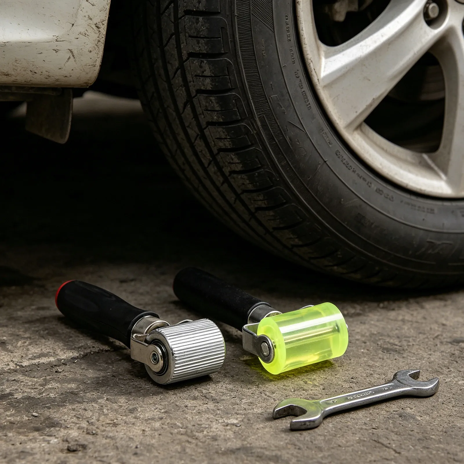 4Pcs Automotive Tire Repair Tool Rubber Seam Roller Sound Deadener Roller Kit Car Audio Doors Floors Roof Trunk Repair Tool Set