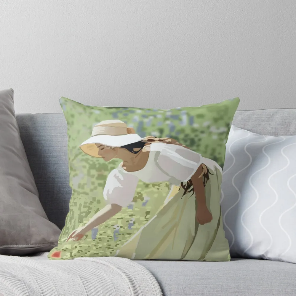 

Girl in flower field Throw Pillow Pillow Case luxury throw pillow covers