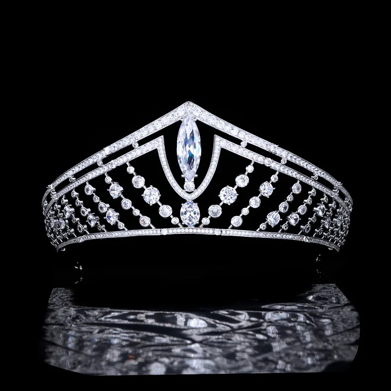 

New Sophisticated Fashion Sliver color Luxury Royal Women's Dress Jewelry Tiara Suitable for Wedding Ball Holiday Gift H-37