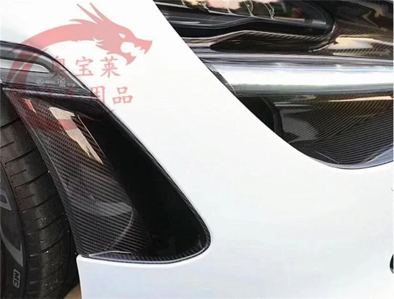 Real Carbon Fiber Side Door Vent Fender Badge Wind Knife Frame Cover For Mclaren 720S 2017 2018 2019 2020 2021