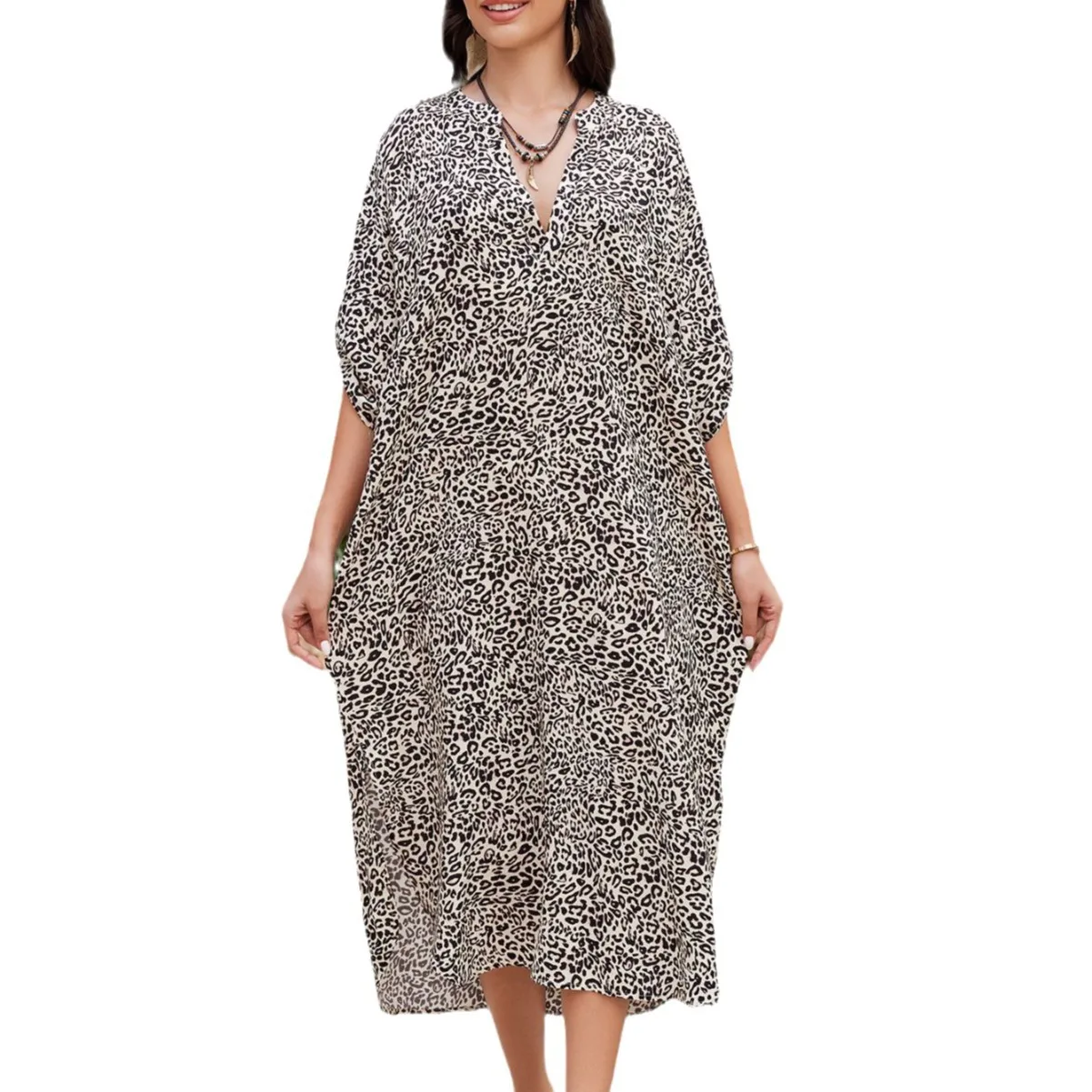 Frau Badeanzüge Cover Up Playa Pareo Damen Strand Transparent Kleid Tunika Strandkleider Spitze Mesh Lange Kleider V-Ausschnitt Shirt