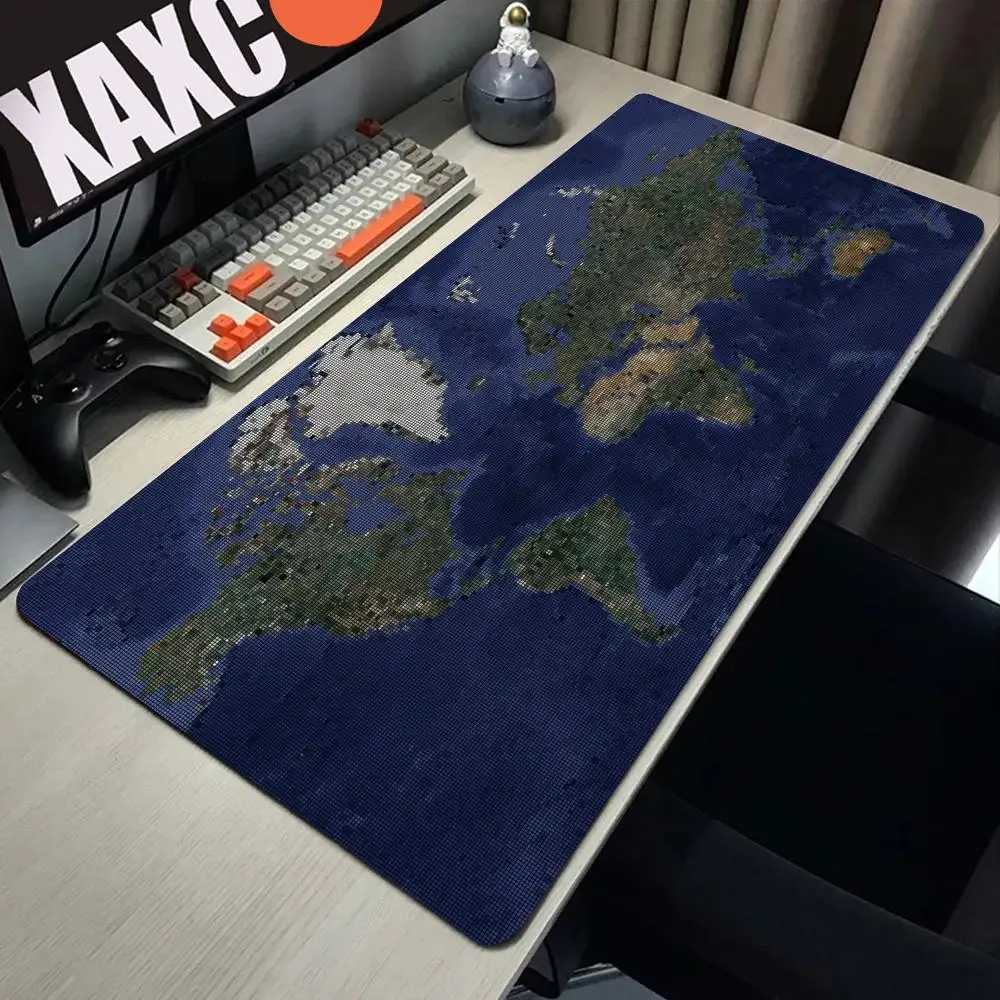 HYBXAXC Mosaic World Map Mouse Pad, Vintage Earth Desk Mat