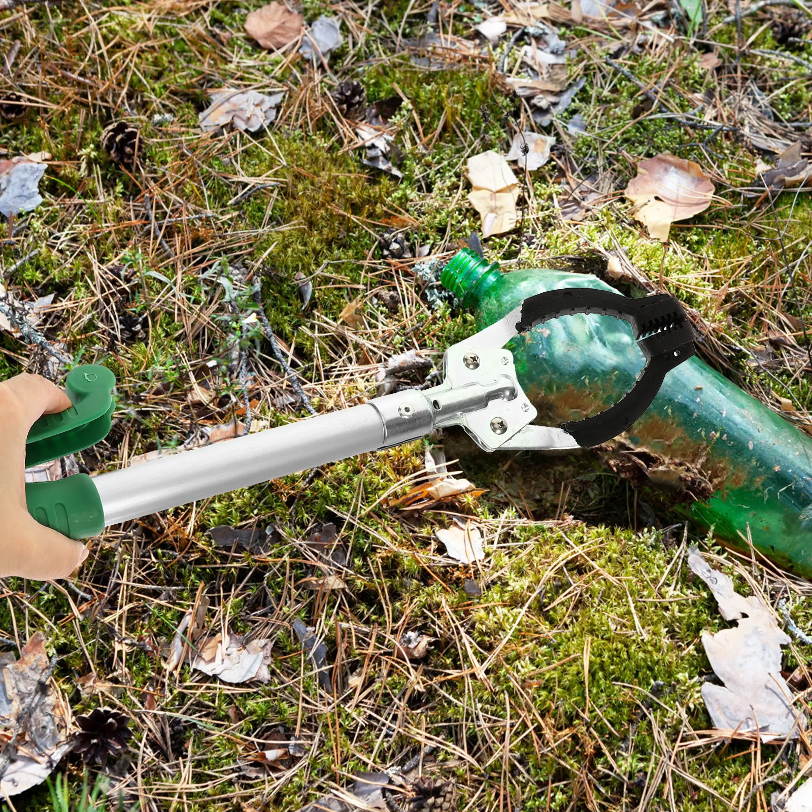 

40Cm Ergonomic Aluminum Reacher Grabber Up Reaching Claw High Strength Clamp Wide Jaw Reaching Aid Tool for Home Yard Car Park