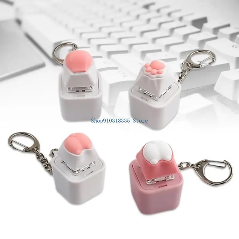Keyboards Switches Keycap Tester Stress Relief Lovely Cartoon Butt Keychain
