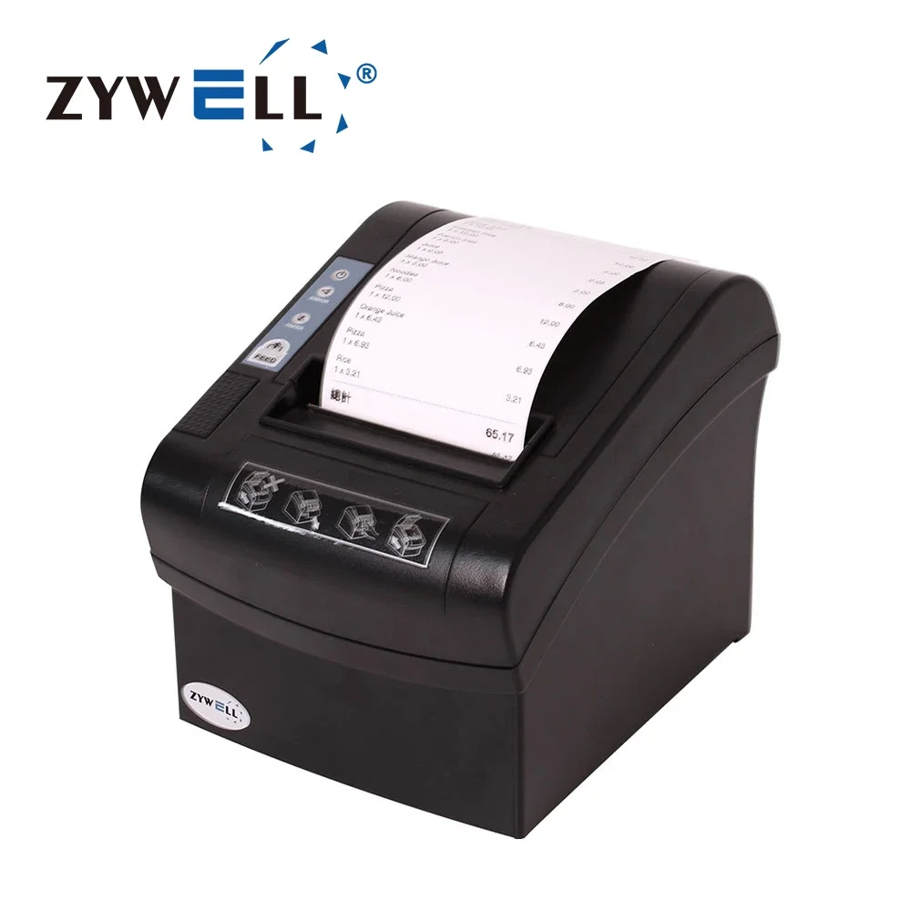 Shop cafe canteen billing machine ZYWELL bills printer inkless 80mm thermal receipt printer