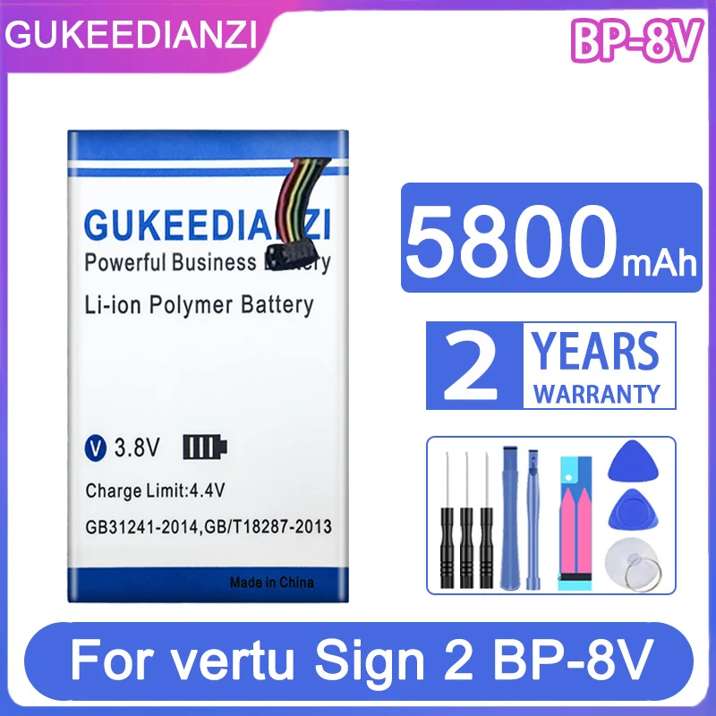 

GUKEEDIANZI Replacement Battery 5800mah For vertu Sign 2 BP-8V sign2