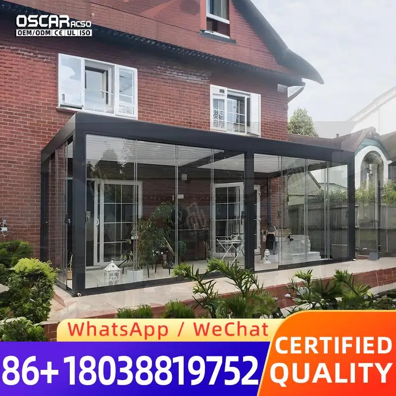 Motorized Louvered Aluminum Canopy for Outdoor Patio Balcony Bioclimatic Rainproof Function Creative Design Pergolalike Structur