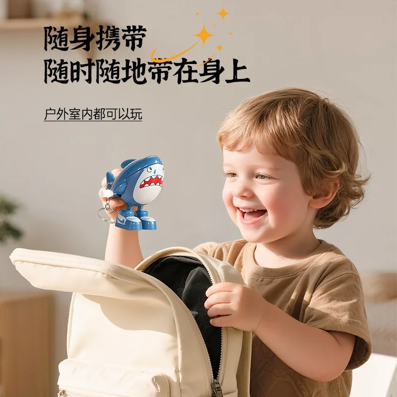 Klokwerk haai zwaaiend speelgoed opwindbaar cartoon grappige haai sleutelhanger hanger creatief decompressie klein speelgoed