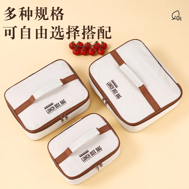 Lunch Box Insulation Bag Aluminum Foil Rectangular Round Large Capacity Thermal bag Portable Bento Handbag Women Kids Cooler Bag