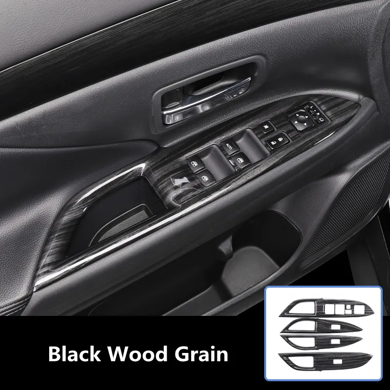 Carbon Fiber Printed Car Interior Styling Window Control Panel Sticker Cover for Mitsubishi Outlander 2017 2018 2019 2020 2021