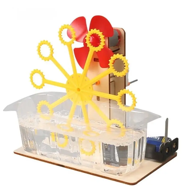 1 set di modelli di assemblaggio artigianali fai-da-te per bambini puzzle giocattolo educativo macchina per bolle giocattoli regali per bambini