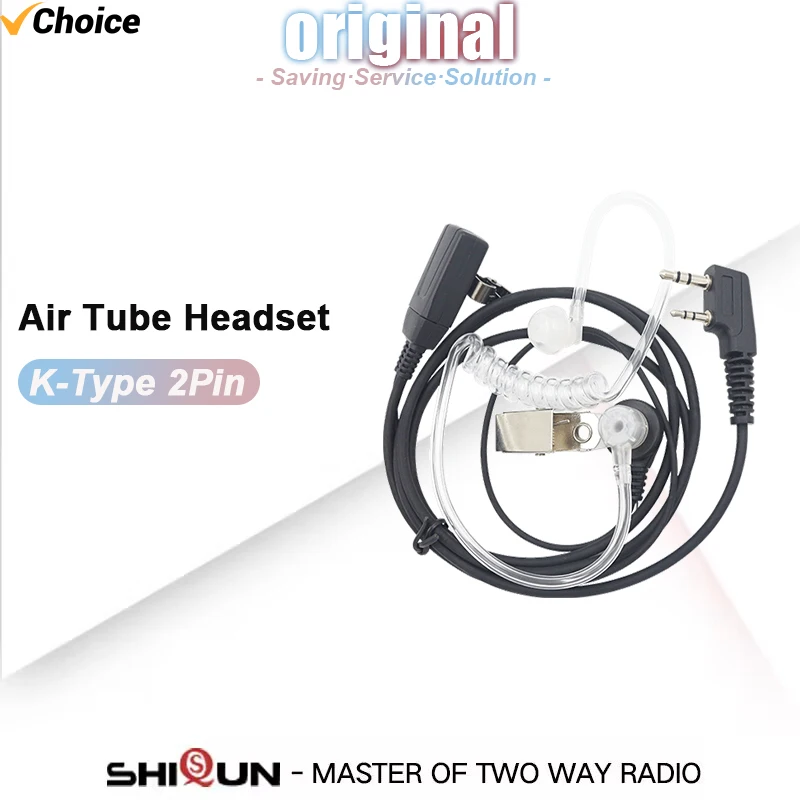 Baofeng UV-5R Walkie-Talkie-Headset mit Mikrofon, 2-poliges akustisches Luftschlauch-Headset UV-18Pro Kenwood UV-13 DM-1701 UV-5RH Pro Max Radio – Detail 1