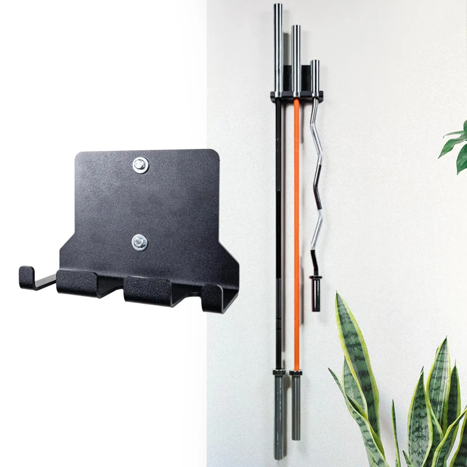 

Barbell Storage Holder Mounted Space Saving Hanger for Fitness Gym