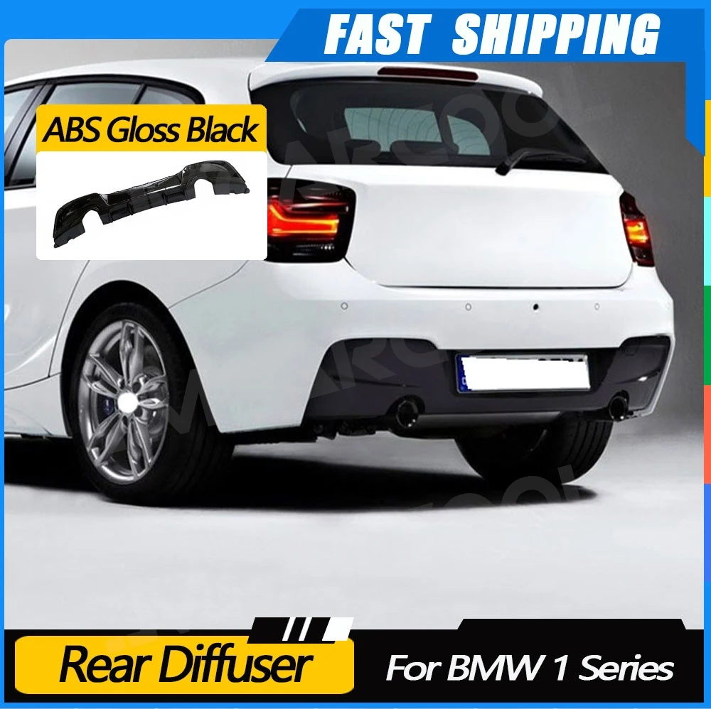 

JMCARCOOL ABS Gloss Black Car Rear Bumper Lip Diffuser Extension Covers For BMW 1 Series F20 M Sport M135i 2012-2014