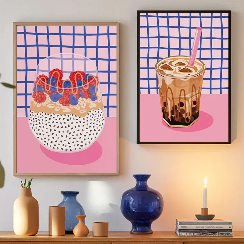 Pink Blue Canvas Poster, What If It All Works Out Fortune Cookie Illustration Art, Motivational Affirmation Trendy, Wall Decor