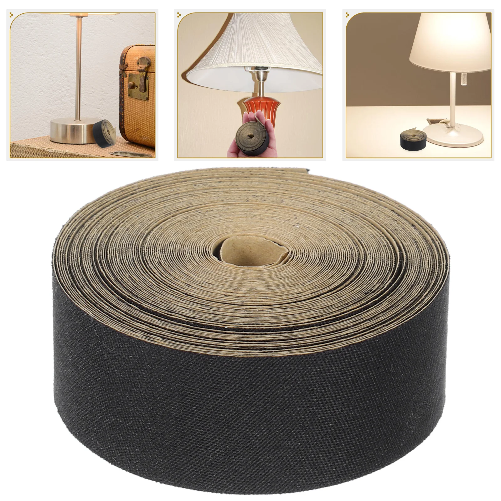 Round Cotton Swabs Lampshade Edge Strip Making Supplies Selvage Black Cloth Material