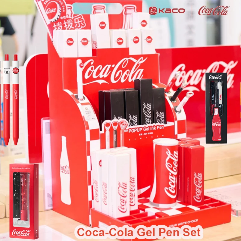 

Набор гелевых чернильных ручек Kaco Coca Cola ST, наконечник, не размазывается, гладкие ручки-роллеры для письма, студенческие экзамены, ценность журнала, канцелярские товары, идеи подарков