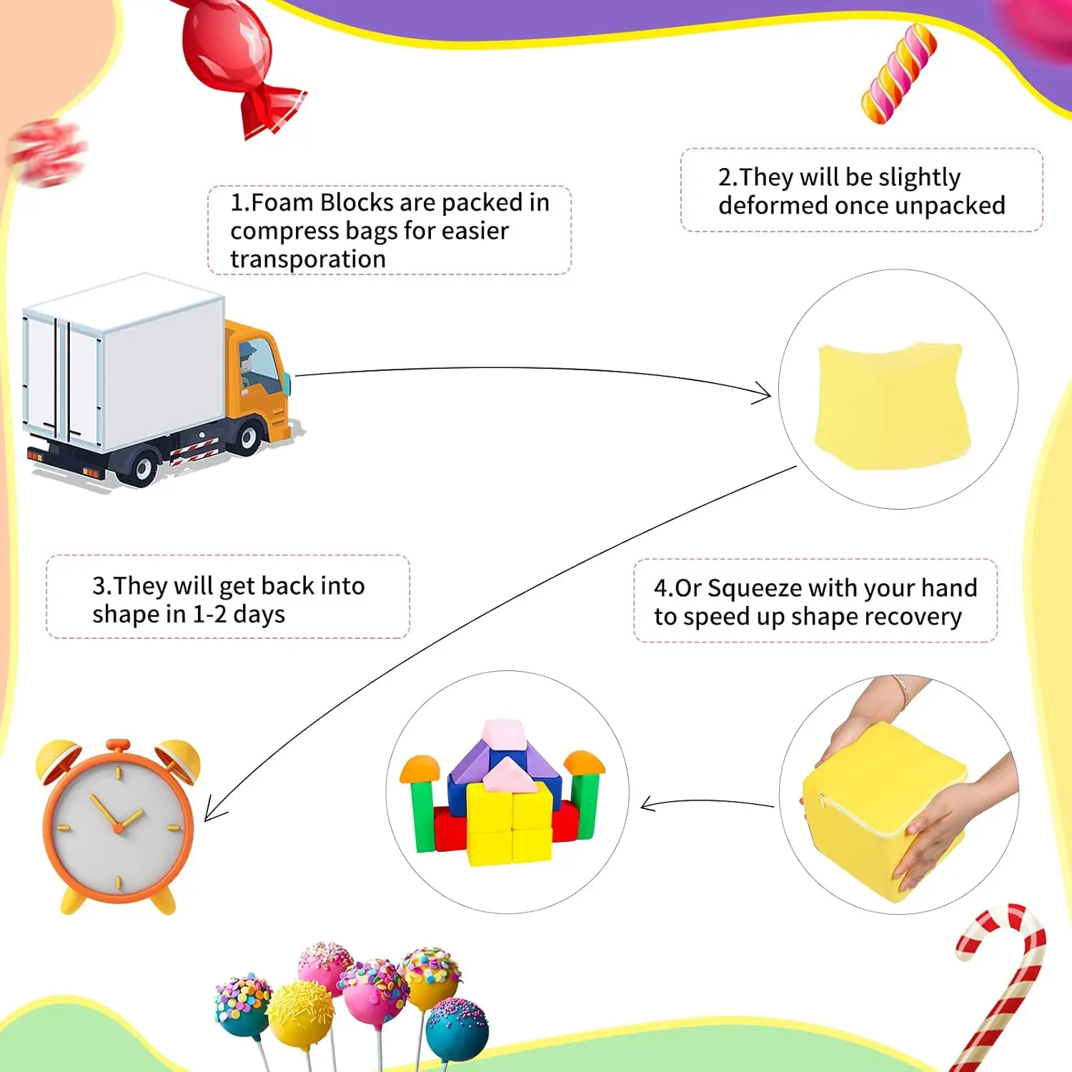 Foam Blocks for Toddlers, Soft Building Blocks for Toddlers Colorful Stacking Blocks for Kids - 18 Pieces