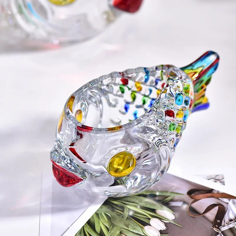1pc Home Creative Glass Fish Vase Hydroponic Dining Room Decoration Living Room Sample Room Decoration
