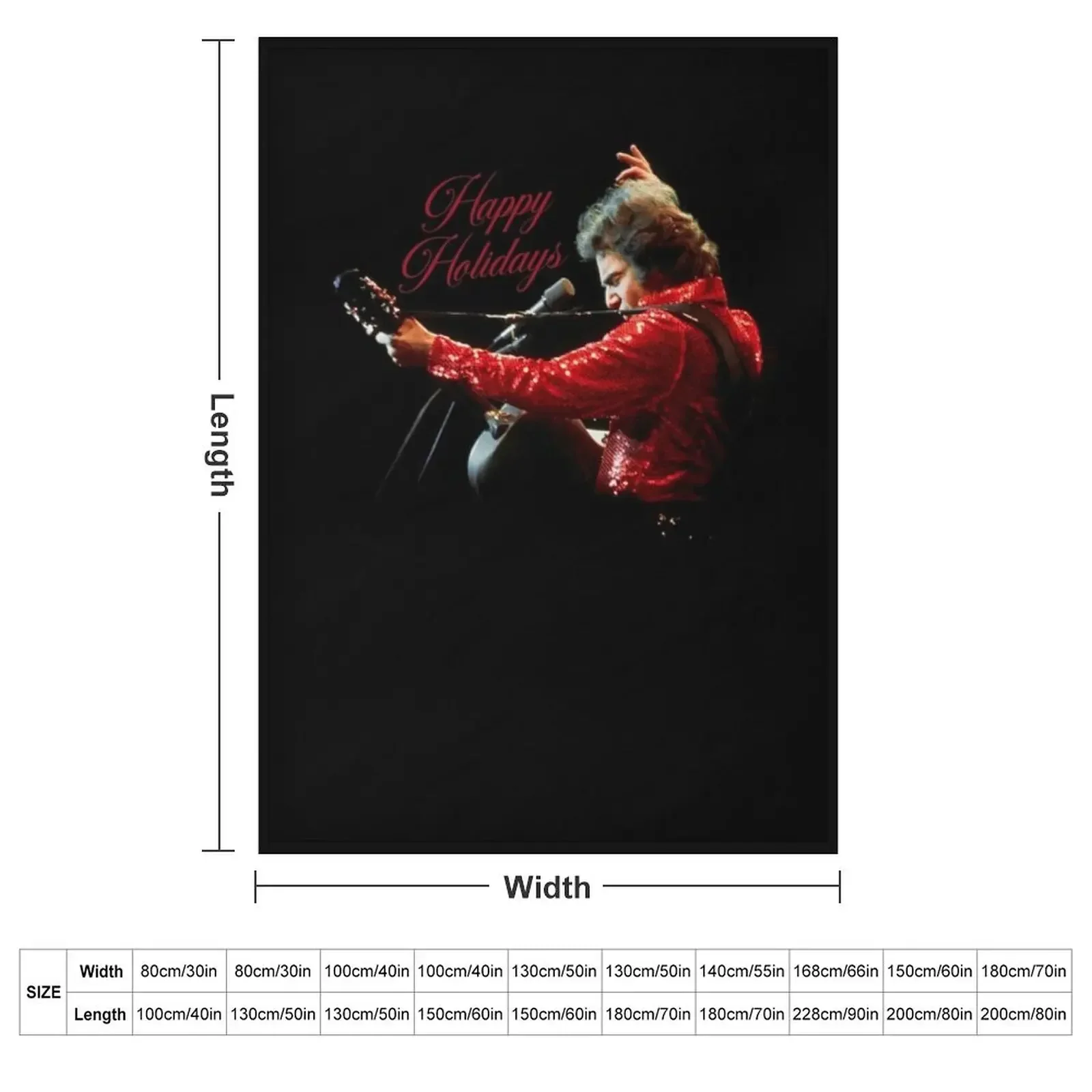 HAPPY HOLIDAYS RED JACKET. Throw Blanket couch cozy soft plush fuzzy picnic outdoor blanket