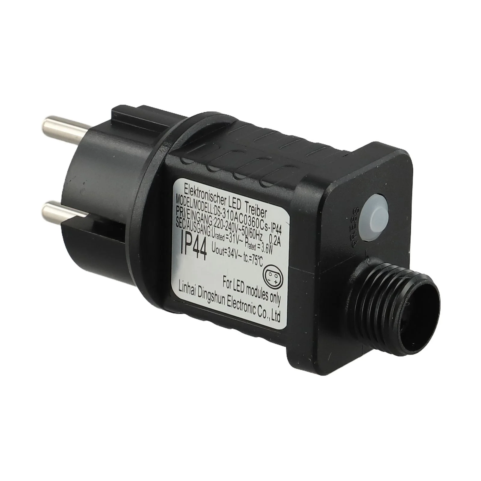 

EU-Plug 8 Functional LED Light Transformer Driver 31V 3.6W Power Adapter IP44 Waterproof Power Supply Adapter