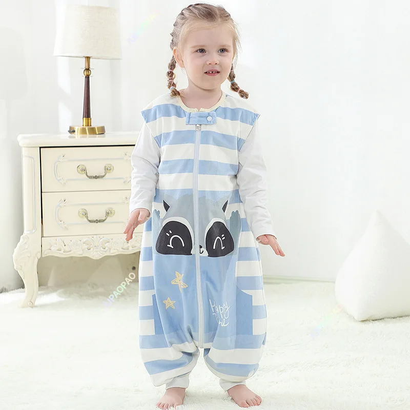 AB-Children's Day Cartoon Children Sleeveless Baby Sleeping Bag Sack With Feet Unisex Sleepwear Sleepsack Pajamas For Girls Boys