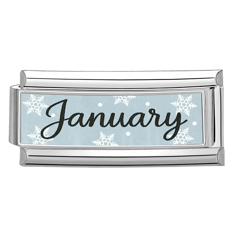 WG 1pc Italian Modular Bracelet Charm Number Letter December For DIY Calendar-Themed Italian Modular Jewelry