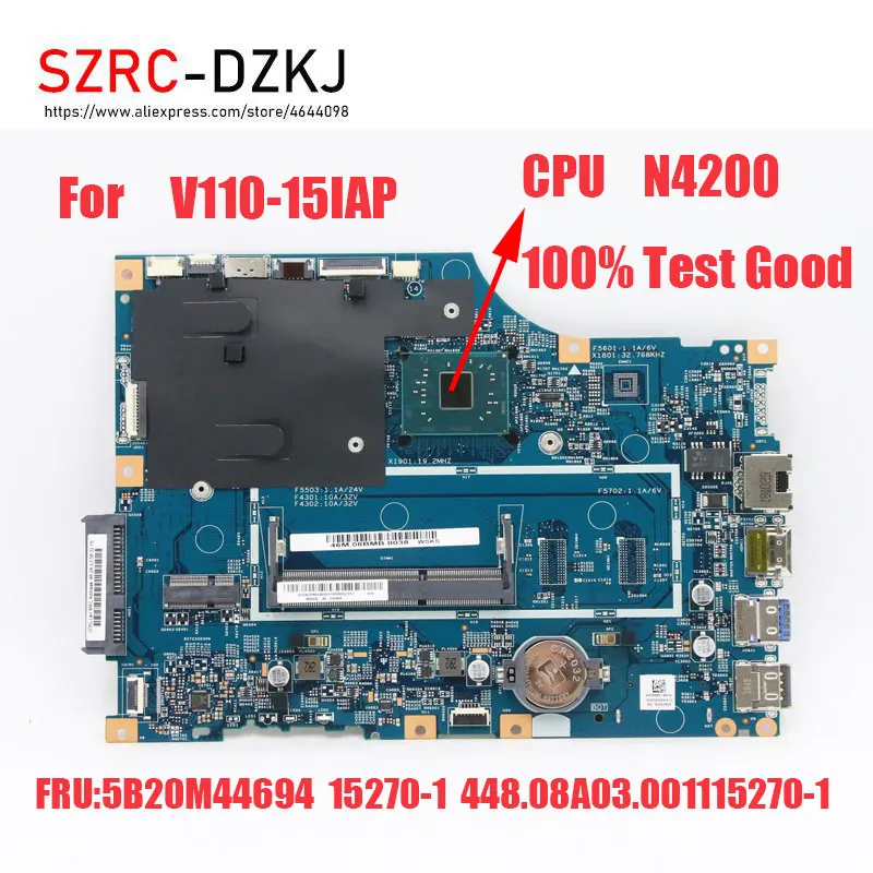 

Original For Lenovo V110-15IAP Laptop Motherboard N4200 DDR3 Test Good Free Shipping 5B20M44694 LV114A 15270-1 448.08A03.0011