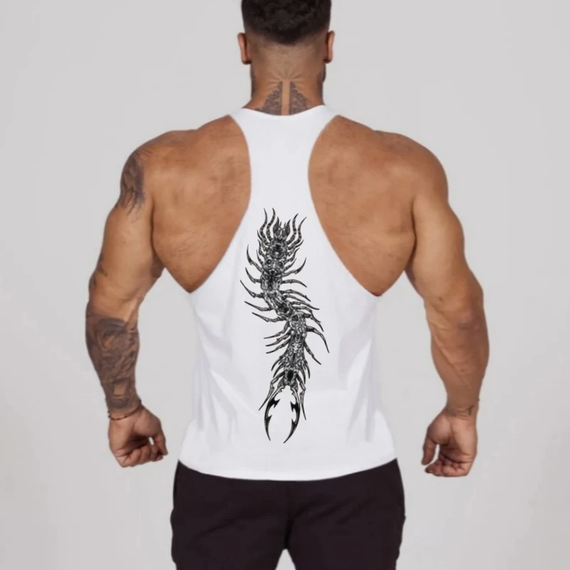 

Men's Workout Tank Top – Bodybuilding Gym Stringer Vest, Athletic-Fit Cotton Singlet for Fitness Enthusiast Sessions