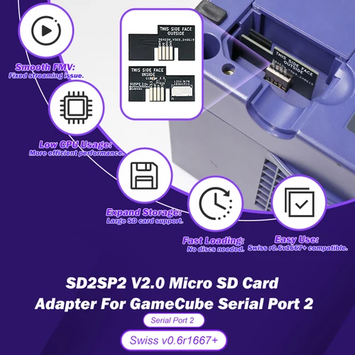 Imagen 2 del producto El último adaptador de tarjeta SD SD SD2SP2 V2.0 TF para Gamecube puerto serie 2 Sdloader Smooth Fmv sin retraso uso de CPU bajo