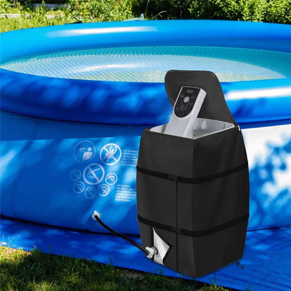 Hot Tub Pump Cover Spa Heater Pump Cover Hot Tub Insulated Pump Cover Inflatable Bathtub Pump Cover 420D Oxford cloth Waterproof