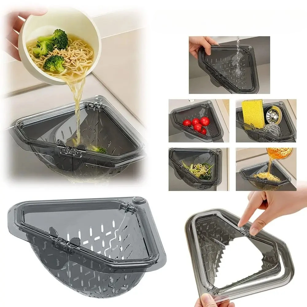 Küchenspülen-Filterkorb mit magnetischem Halter, Eck-Hängeabfluss, abnehmbarer Lebensmittelabfallfilter für einfache Reinigung, Abflusskorb – Detail 4