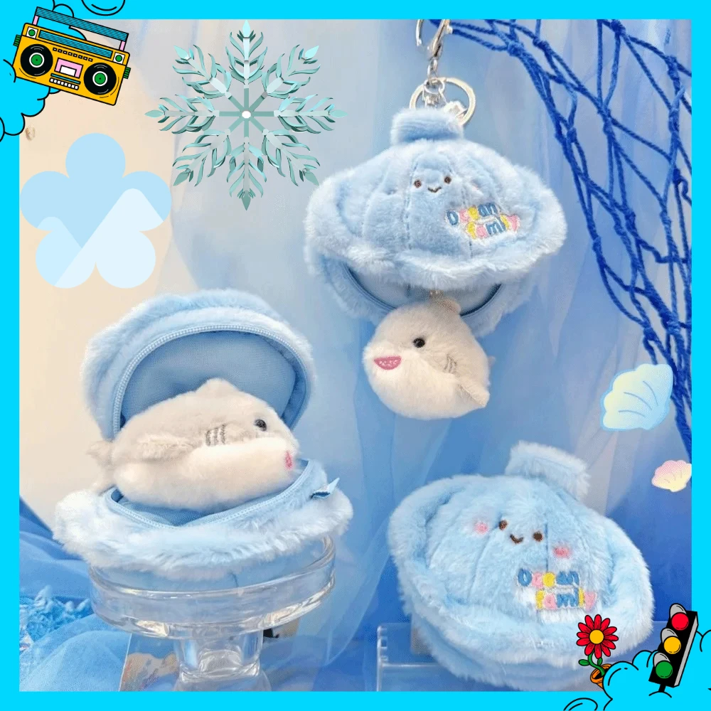 

Soft Ocean Animal Plush Keychain Simulation Kawaii Fluffy Whale Keyring Collection Octopus Small Turtle Pendant Birthday Gift