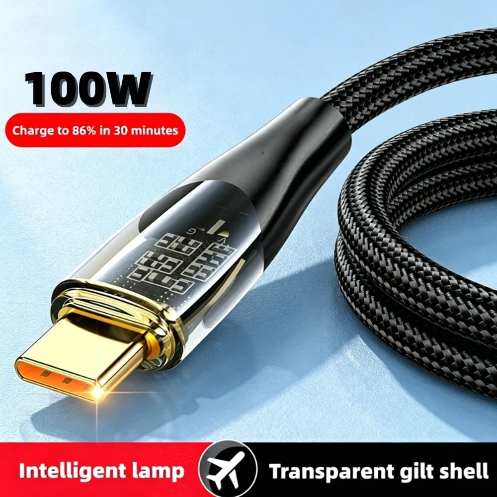 100W USB To Type C Cable Super Fast Charging Data Cord For Xiaomi Redmi Note 11 Samsung S23 Huawei 1/1.5/2M Type-c Charger Cord