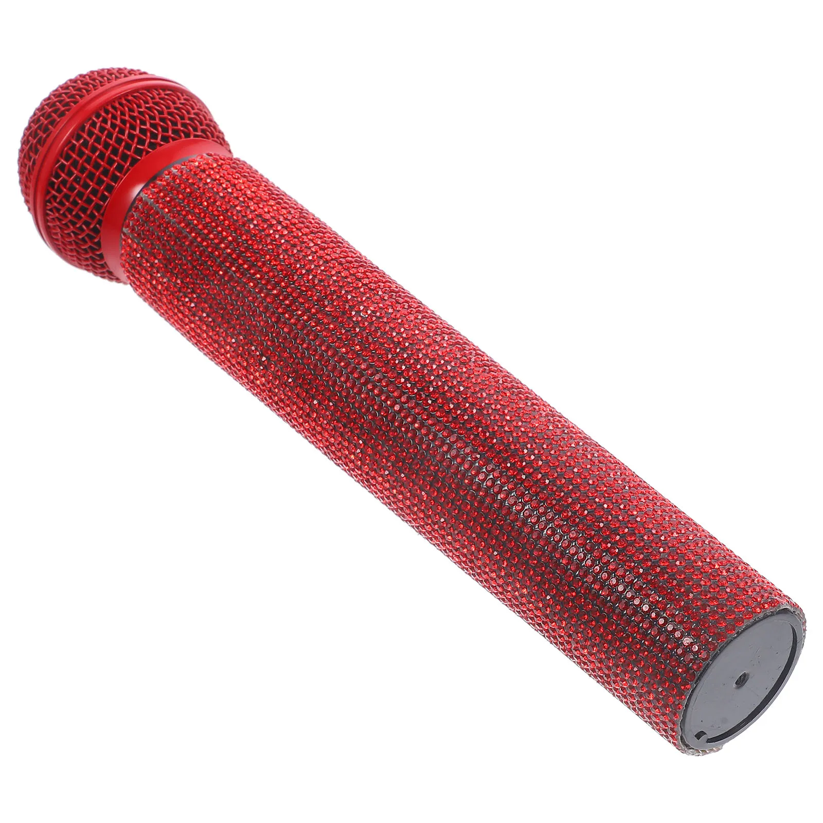 

Simulation Microphone Fake Rhinestones Prop Kids Handheld Mic Pretend Play Stage Performance Party Accessory Gift Shiny