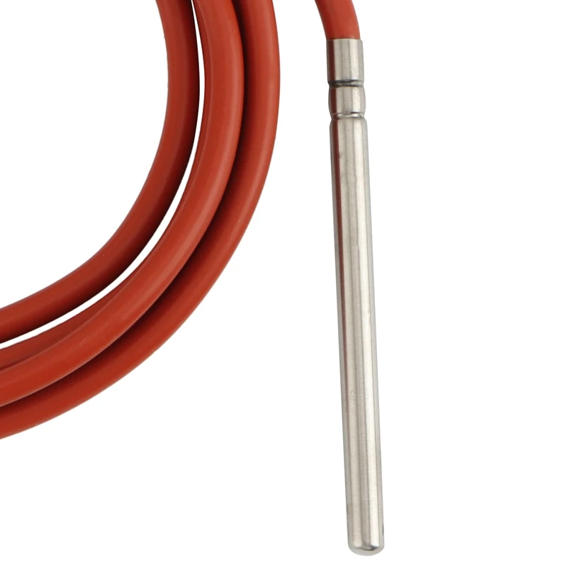 PT100 RTD Temperature Sensor 6Mmx80mm Class B 2M Silicone Gel Coated Wire Platinum Resistance Pt 100 Stainless Steel