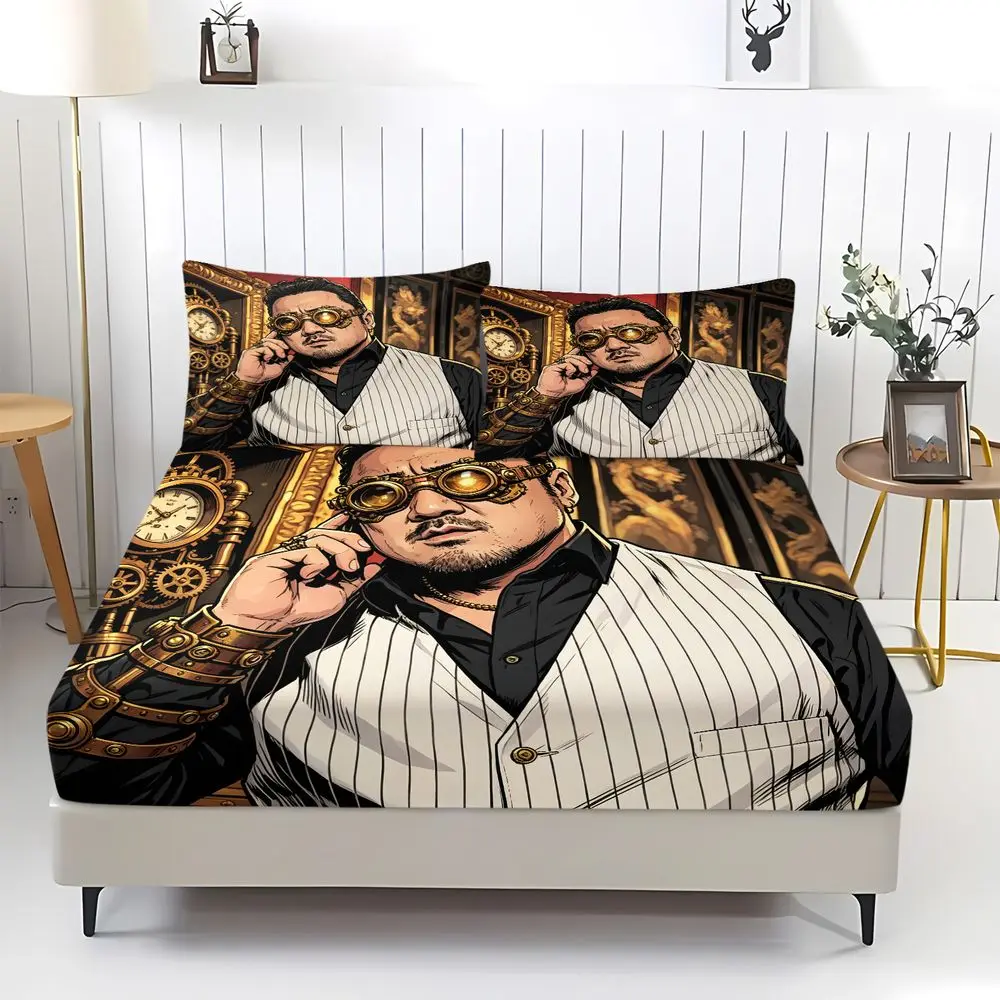 Steampunk Gear Goggles Suit Fitted Sheet Set Bed Sheet Set Bedding Set No Fillers Retro Tech Digital Print Male Bedroom Bedding