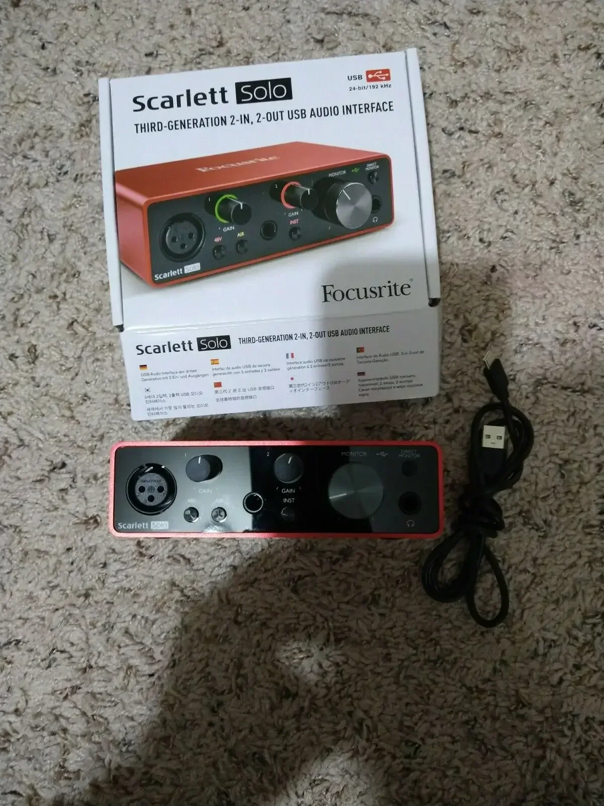 DESCUENTO DE VENTAS DE VERANO EN Ventas con descuento Tarjeta de sonido profesional en vivo Focusrites Scarlett Solo