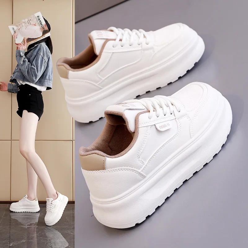 

Ladies Vulcanized Shoes with A Strong Sense of Poop A Popular New Versatile Casual Thick Soled Sports Board Shoe