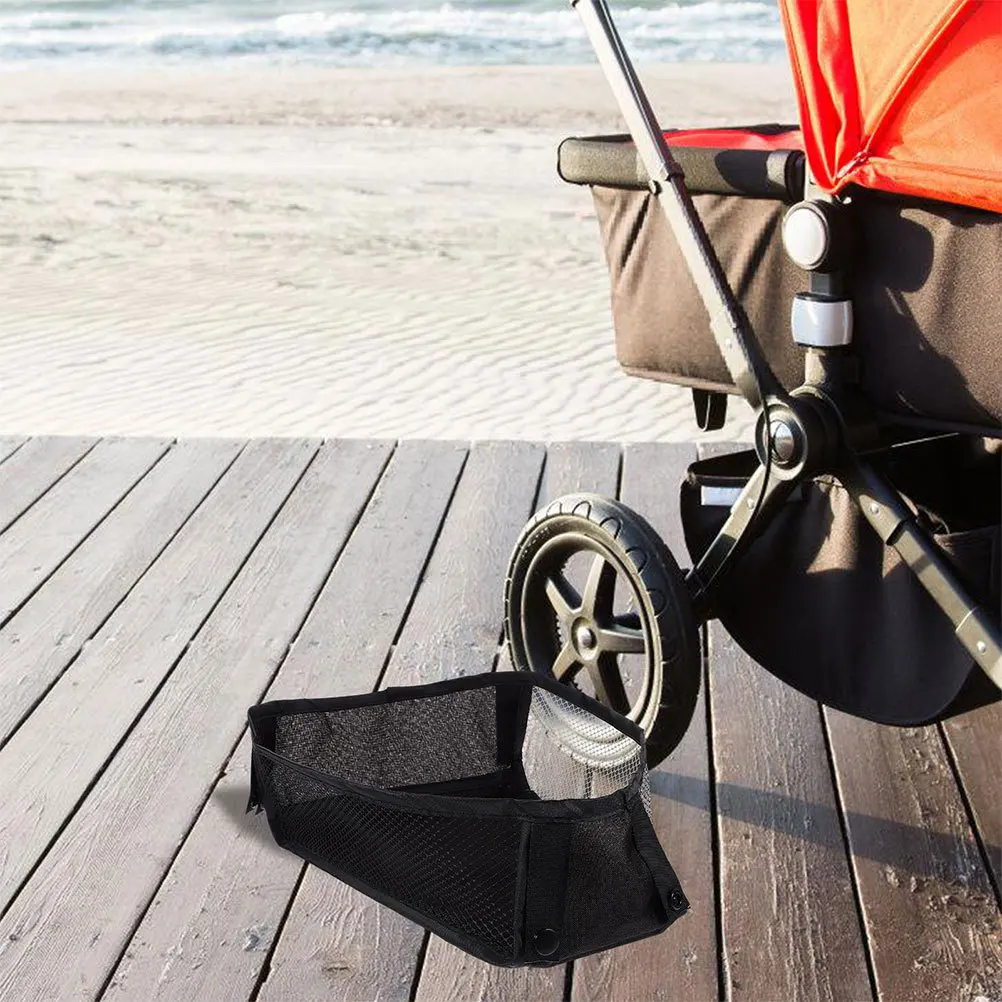 

2Pcs Universal Baby Stroller Organizer Detachable Mesh Net Bag Hanging Storage Basket for Diapers Snacks Accessories