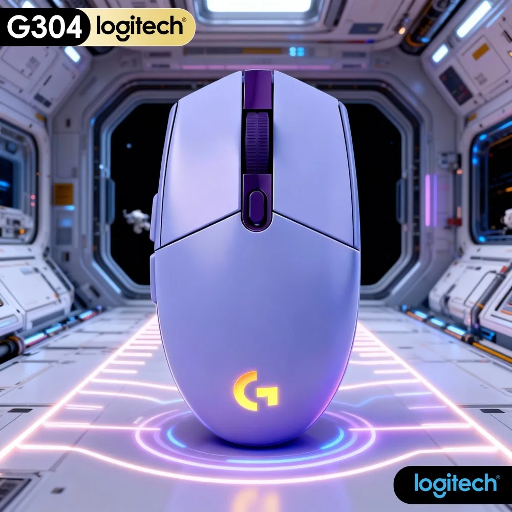 Logitech G304 LIGHTSPEED Wireless Gaming Mouse Matte Non‑Gloss Surface Avoid Annoying Light Reflection On Desktop