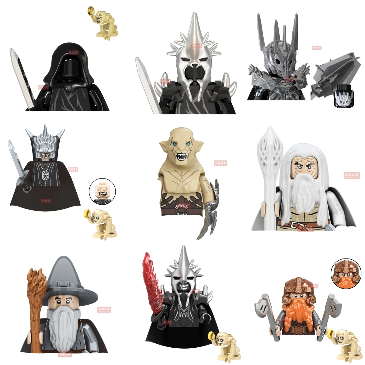 Ornements de modèles médiévaux MOC, blocs de construction, jouets, figurines d'orcs, briques, jouets, cadeau, Ringwraith, roi sorcier d'Angmar