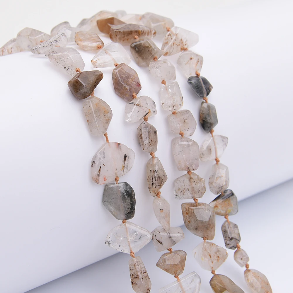 

APDGG Natural Golden Rutilated Quartz Freefrom Cut Nugget Loose Beads 16.5'' Strand Jewelry Making DIY