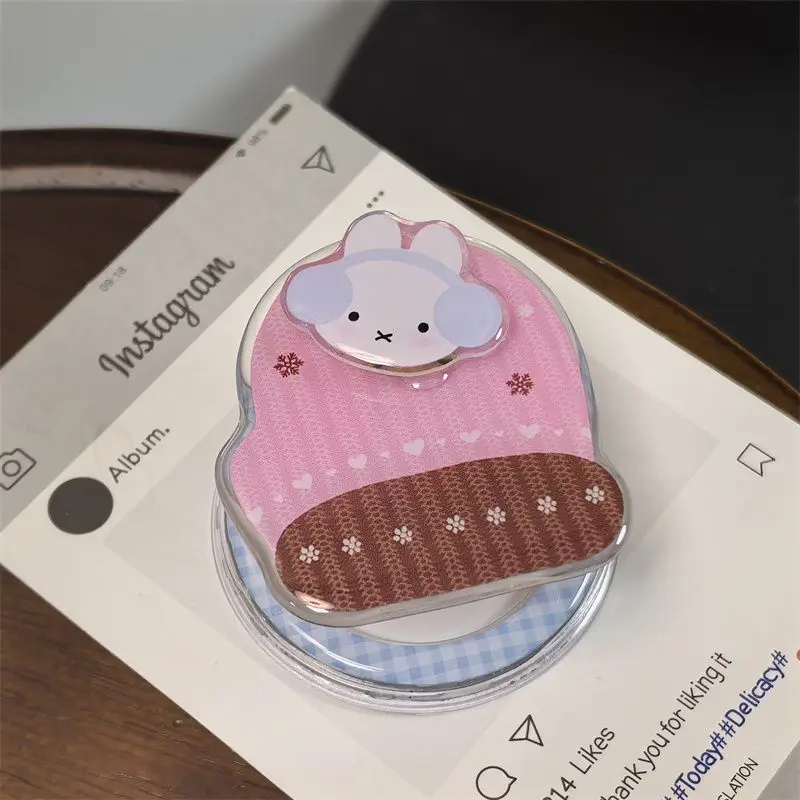 Miffy Kawaii Anime Cartoon Rabbit Cute Interesting Magnetic Attraction Mobile Phone Bracket for Magsafe Desktop Support Frame view 6