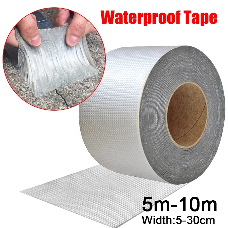 

Waterproof Tape High Temperature Resistance Aluminum Foil Thicken Butyl Tape Wall Pool Roof Crack Duct Repair Sealed Self Tape