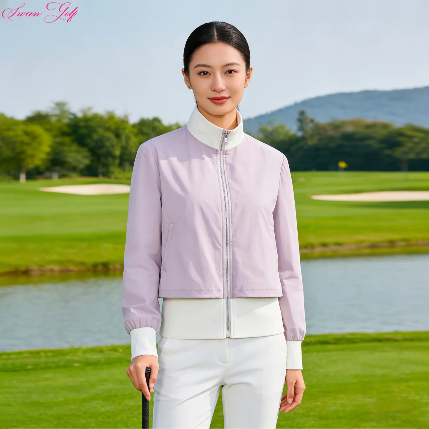 Women Autumn Winter Golf Clothing Outdoor Windproof Warm Coat Ladies Korean Slim Golf Jackets Long-sleeved Windbreaker 5 Colors