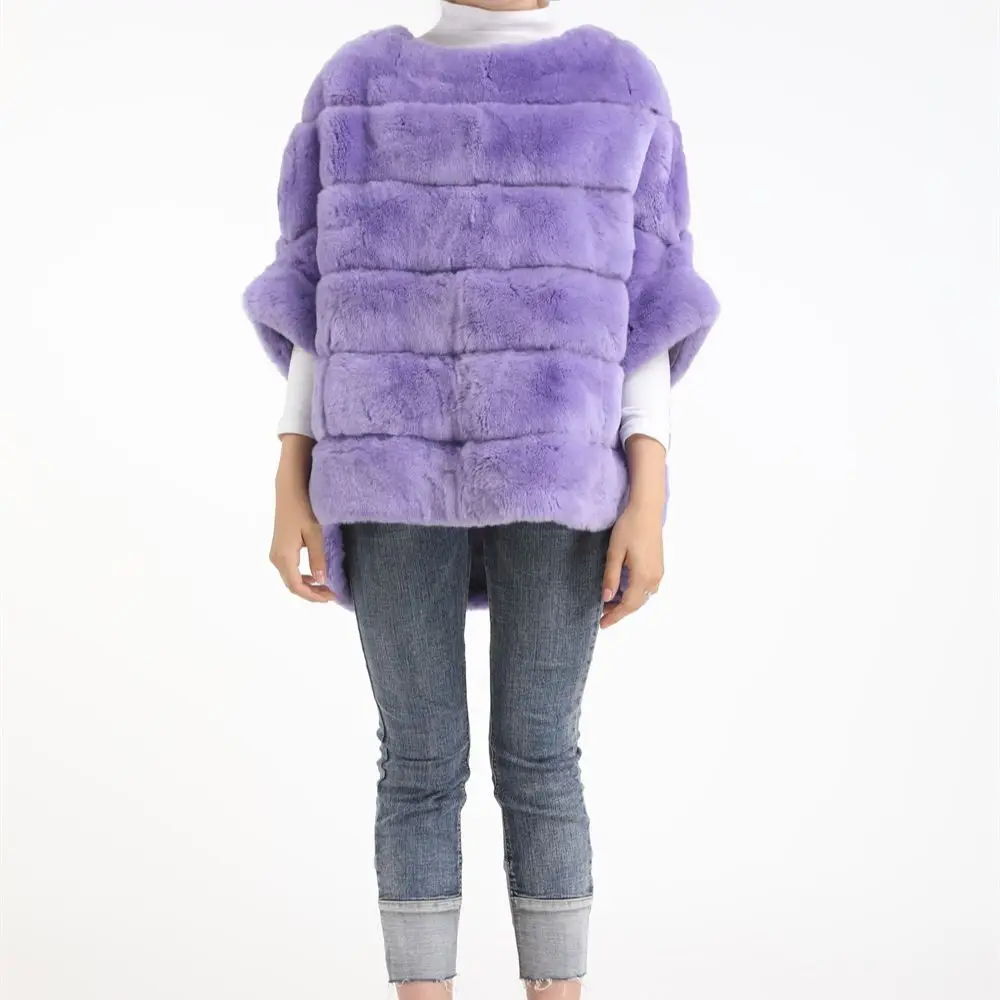Rex rabbit fur pullover, half sleeve, 1907017