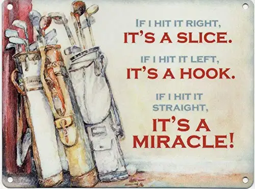 Винтажная металлическая жестяная вывеска, забавный крючок для гольфа, чудо, домашняя кухня, бар, клуб, паб, настенный декор, знаки 12X8 дюймов