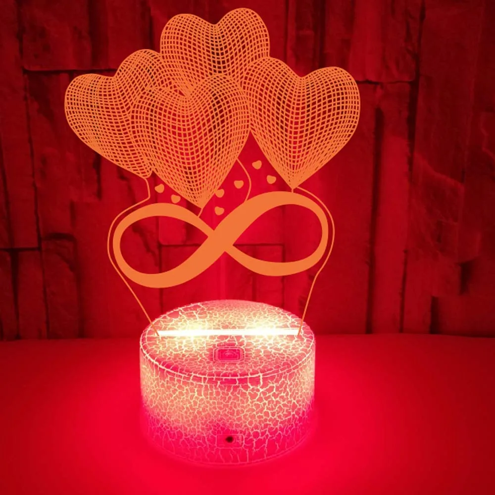 Nighdn Creative Heart Night Light for Couple Bedroom Decoration Color Changing Nightlight Valentine\'s Day Gift for Girls Women