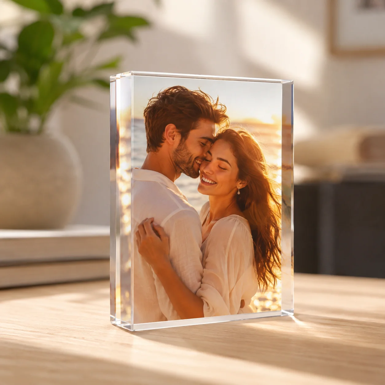 1PC Customizable Photo Acrylic Artwork Personalized Gift for Family Mom Friends - Perfect for Birthday Anniversary Wedding